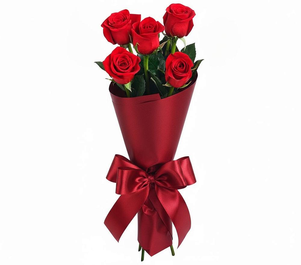 Букет 5 Красных роз Эдлесс Лав в Обидимо
