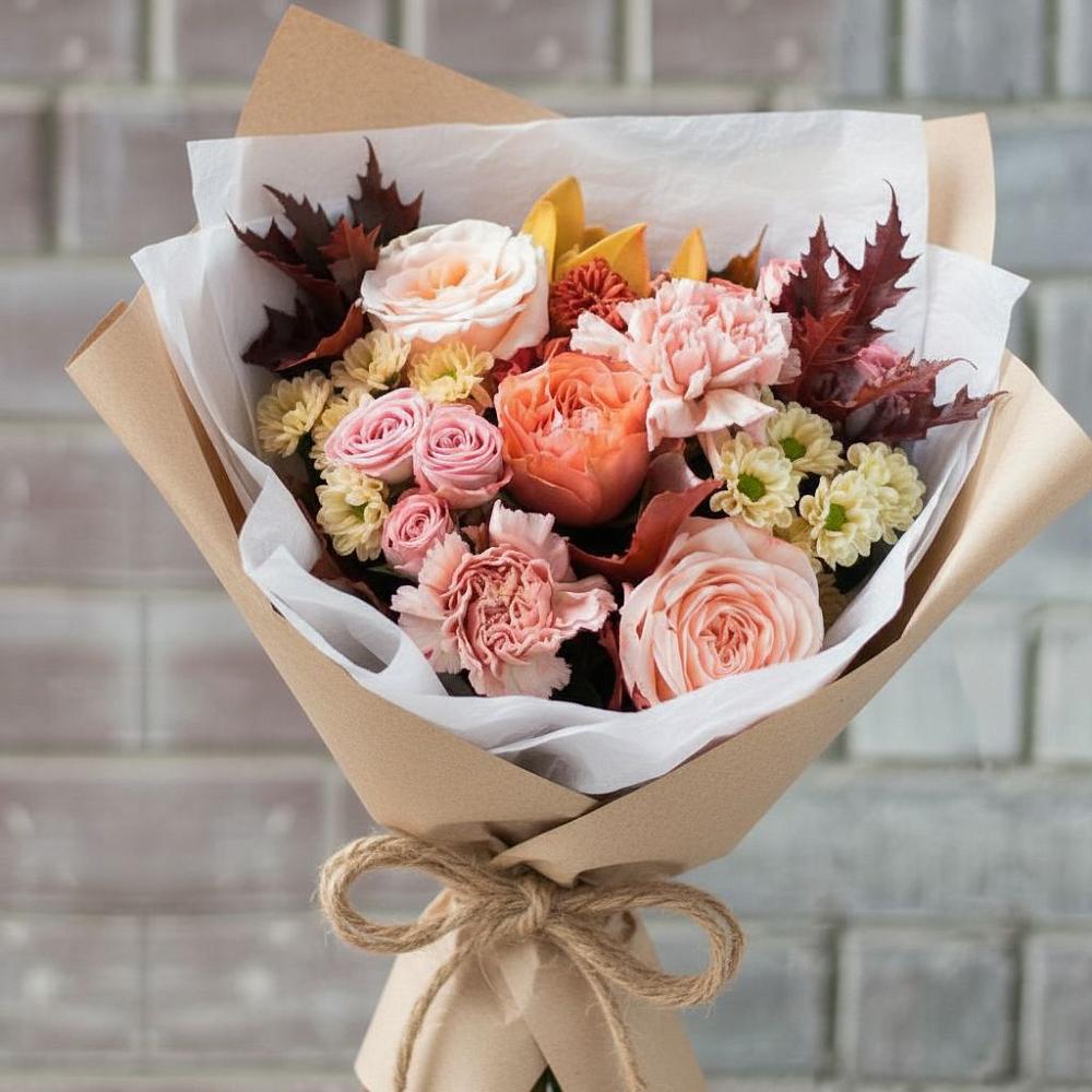 Букет цветов из: Гвоздики, Хризантемы и Розы в Обидимо