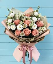 Букет цветов из:  Розы, Альстромерии и Лизиантусы #REPLACE_PRED# Обидимо