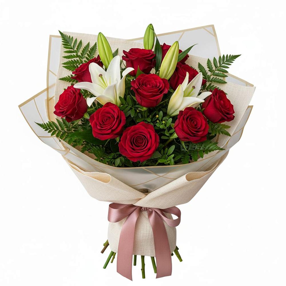 Букет цветов из: Лилии и Розы в Обидимо