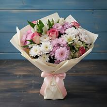 Букет цветов из:  Хризантемы, Альстромерии и Розы в Обидимо