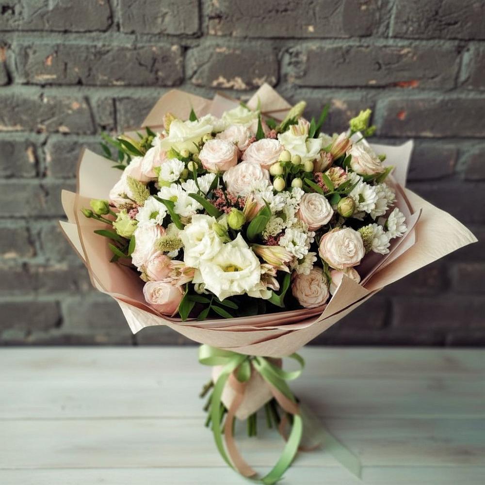Букет цветов из: Альстромерии, Розы и Хризантемы в Обидимо