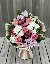 Букет цветов из:  Альстромерии, Гвоздики, Розы и Хризантемы в Обидимо