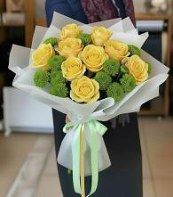 Букет цветов из:  Хризантемы и Розы в Обидимо