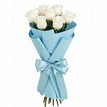 Букет 7 белых роз Проуд в Обидимо