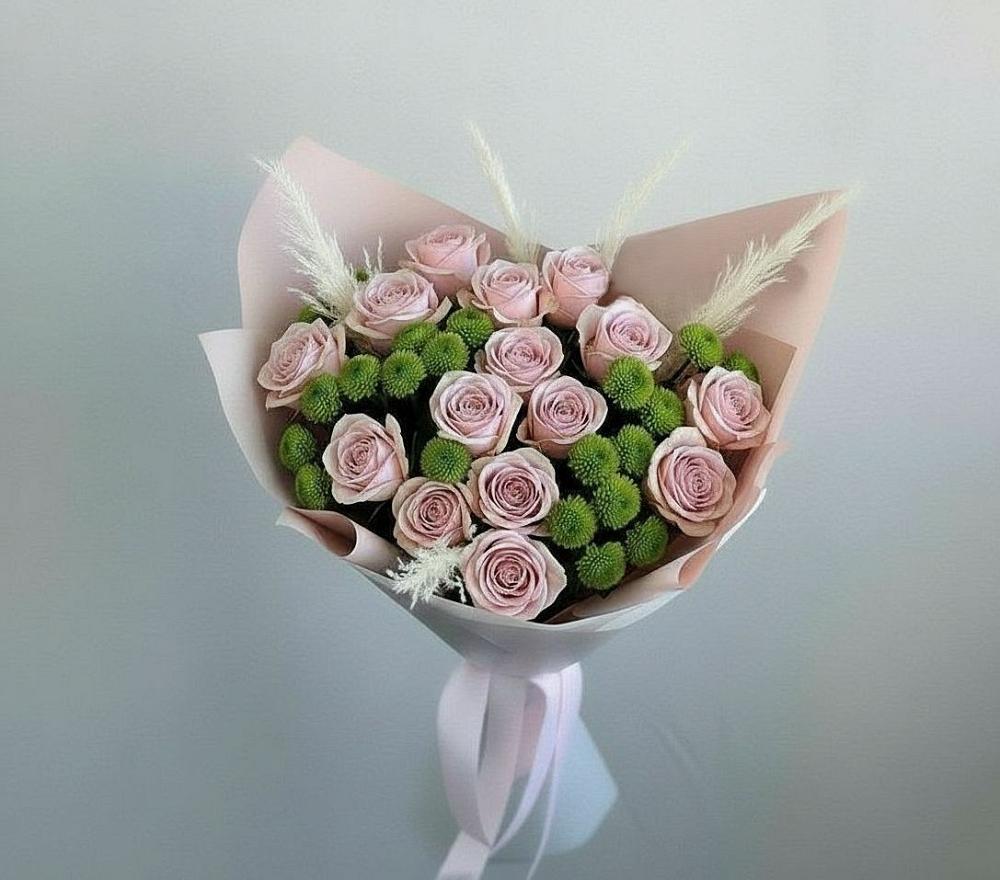 Букет цветов из: Розы и Хризантемы в Обидимо