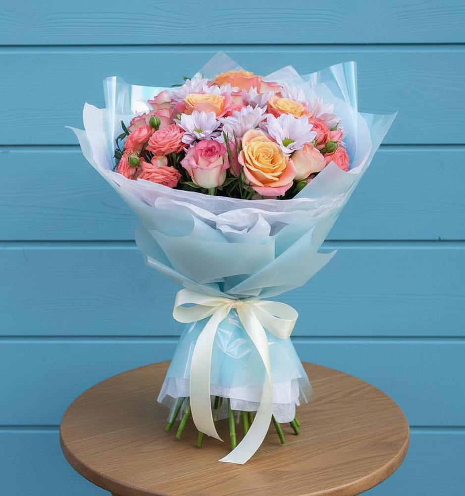 Букет цветов из: Хризантемы и Розы в Обидимо