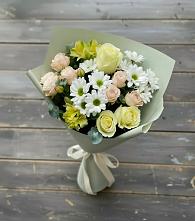 Букет цветов из:  Альстромерии, Розы и Хризантемы в Обидимо