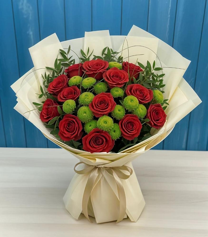 Букет цветов из: Розы и Хризантемы в Обидимо