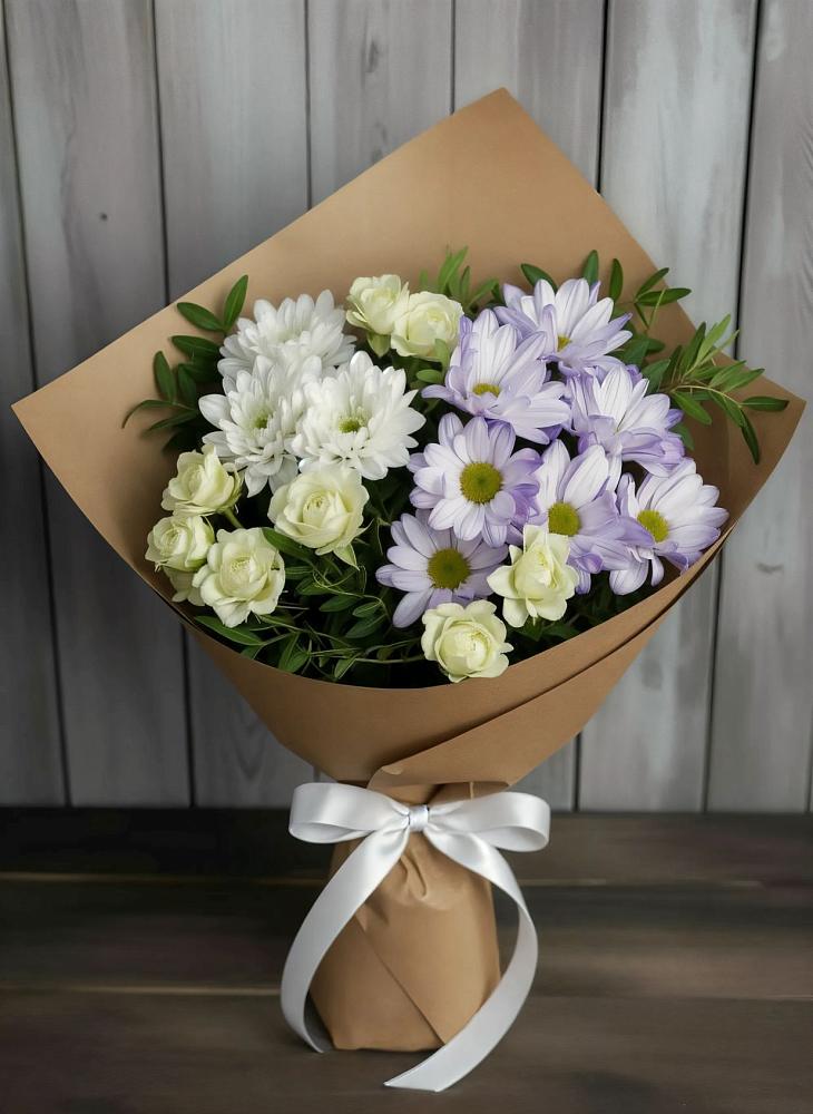 Букет цветов из: Хризантемы и Розы в Обидимо